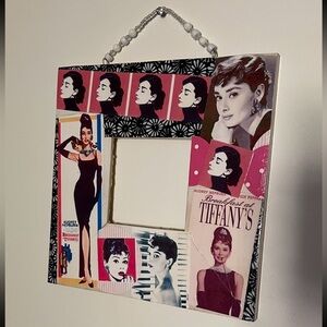 AUDREY HEPBURN Breakfast at Tiffany’s Kitschy Decoupage Frame Artisan Crafted